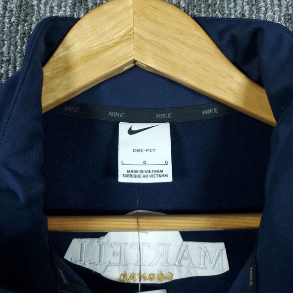 Nike Mens L Dri Fit Blue Pullover Qtr 1/4 Zip Dry Fit Sweater Martell Cognac NWT - Picture 5 of 16